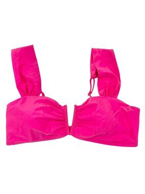 Time And Tru Pink V-Wire Bikini Top XL 16-18 Adjustable Straps 95% Recycled Poly
